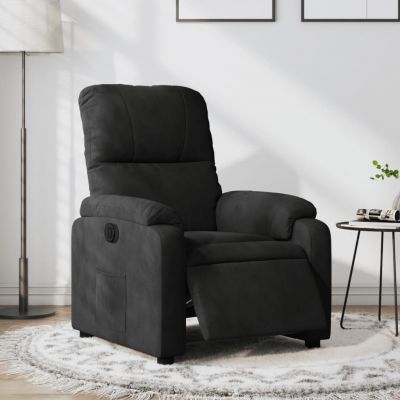 Gossi fotoliu rabatabil electric, negru, microfibra