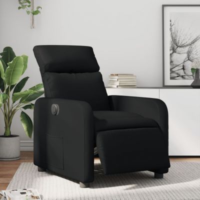 Gossi fotoliu rabatabil electric, negru, piele ecologica