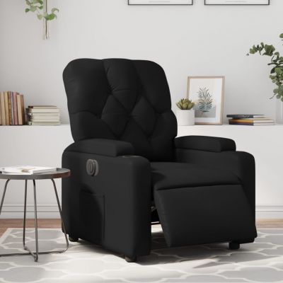 Gossi fotoliu rabatabil electric, negru, piele ecologica