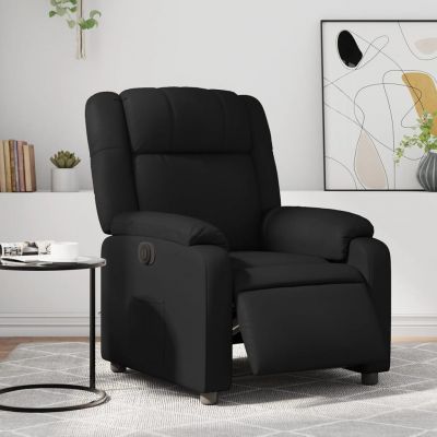 Gossi fotoliu rabatabil electric, negru, piele ecologica