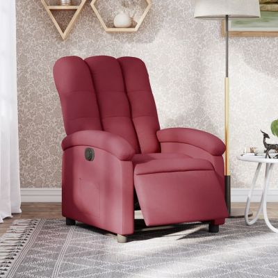 Gossi fotoliu rabatabil electric, rosu vin, material textil