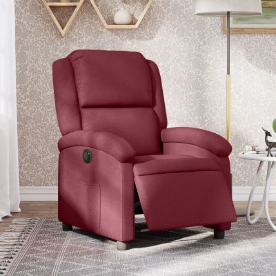 Gossi fotoliu rabatabil electric, rosu vin, material textil