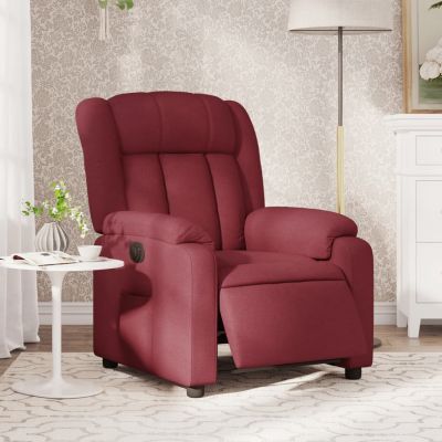 Gossi fotoliu rabatabil electric, rosu vin, material textil