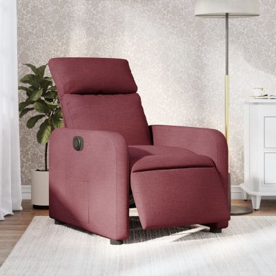 Gossi fotoliu rabatabil electric, rosu vin, material textil