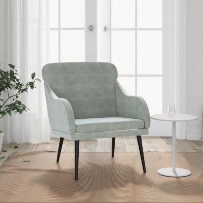 Gossi fotoliu, gri deschis, 63x76x80 cm, catifea