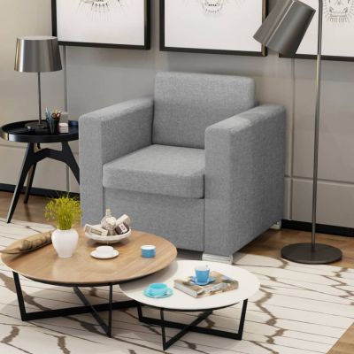 Gossi fotoliu, gri deschis, material textil