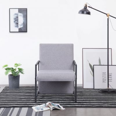 Gossi fotoliu, gri deschis, material textil
