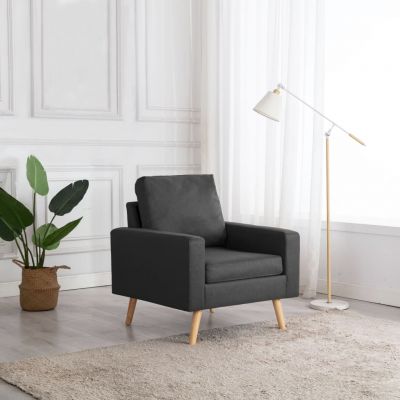 Gossi fotoliu, gri inchis, material textil