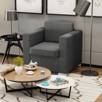 Gossi fotoliu, gri inchis, material textil