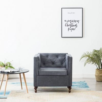 Gossi fotoliu, gri, material textil