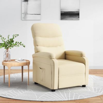 Gossi fotoliu rabatabil, crem, material textil