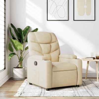 Gossi fotoliu rabatabil, crem, material textil