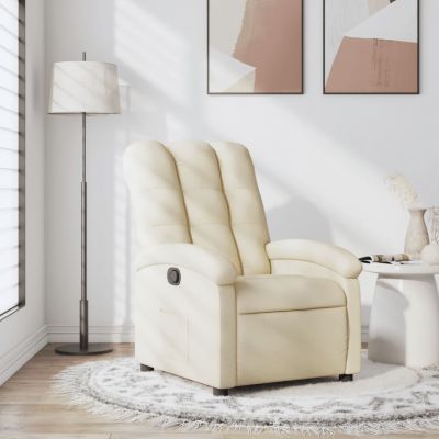 Gossi fotoliu rabatabil, crem, material textil
