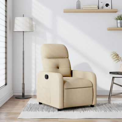 Gossi fotoliu rabatabil, crem, material textil