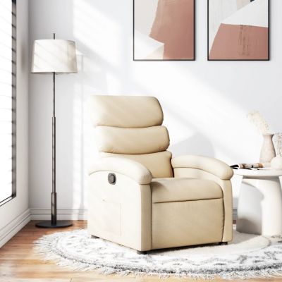 Gossi fotoliu rabatabil, crem, material textil