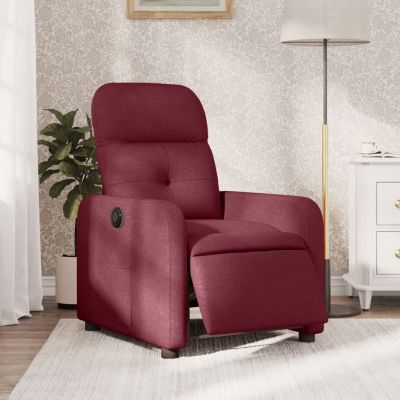 Gossi fotoliu rabatabil electric, rosu vin, material textil