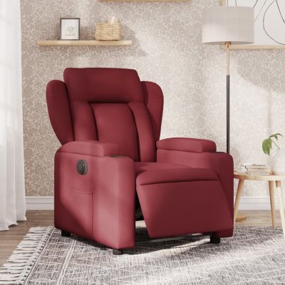 Gossi fotoliu rabatabil electric, rosu vin, material textil