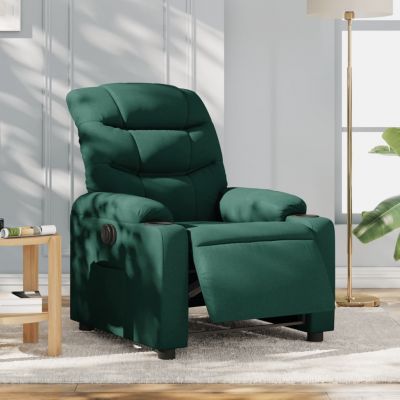 Gossi fotoliu rabatabil electric, verde inchis, material textil