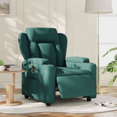 Gossi fotoliu rabatabil electric, verde inchis, material textil