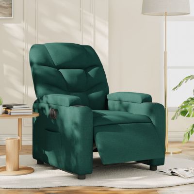 Gossi fotoliu rabatabil electric, verde inchis, material textil