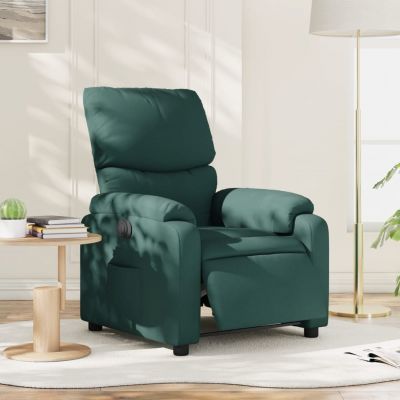 Gossi fotoliu rabatabil electric, verde inchis, material textil