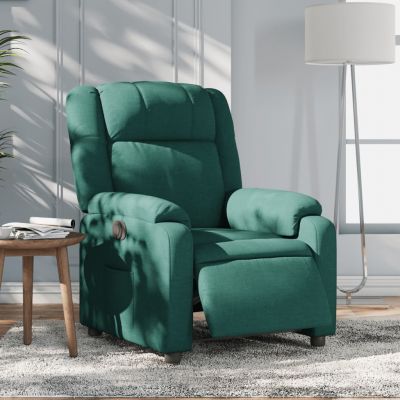 Gossi fotoliu rabatabil electric, verde inchis, material textil