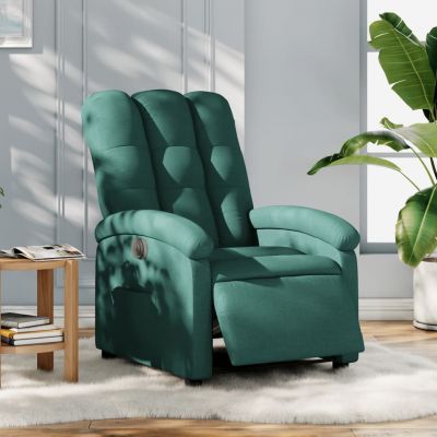 Gossi fotoliu rabatabil electric, verde inchis, material textil