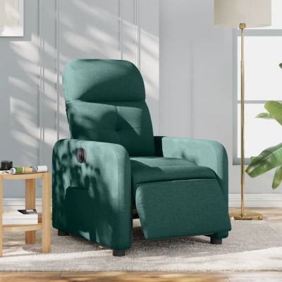 Gossi fotoliu rabatabil electric, verde inchis, material textil