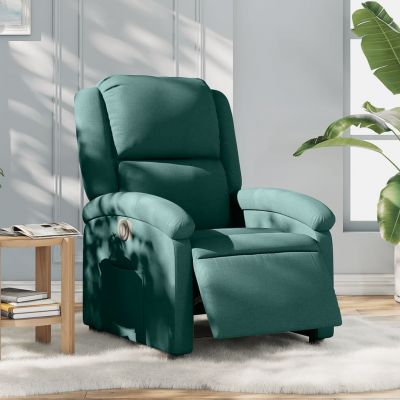 Gossi fotoliu rabatabil electric, verde inchis, material textil