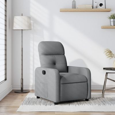 Gossi fotoliu rabatabil, gri deschis, material textil