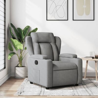 Gossi fotoliu rabatabil, gri deschis, material textil
