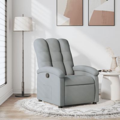 Gossi fotoliu rabatabil, gri deschis, material textil