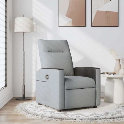 Gossi fotoliu rabatabil, gri deschis, material textil