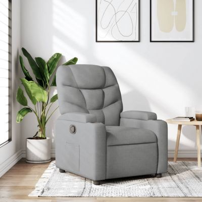 Gossi fotoliu rabatabil, gri deschis, material textil