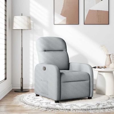 Gossi fotoliu rabatabil, gri deschis, material textil