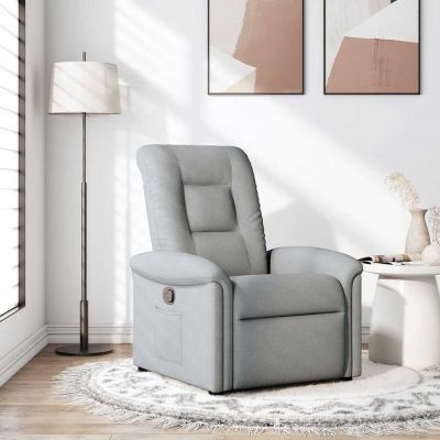 Gossi fotoliu rabatabil, gri deschis, material textil