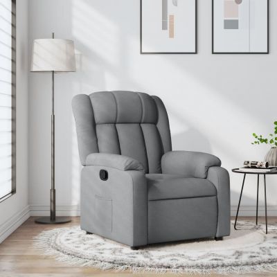 Gossi fotoliu rabatabil, gri deschis, material textil