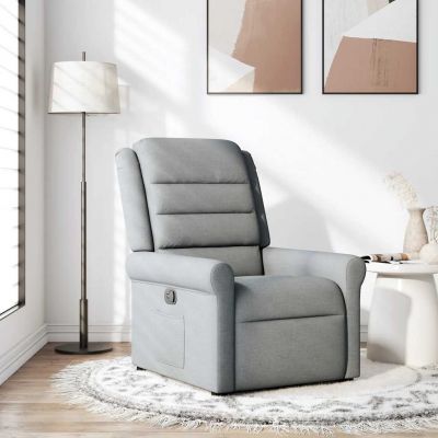 Gossi fotoliu rabatabil, gri deschis, material textil