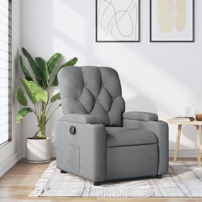 Gossi fotoliu rabatabil, gri deschis, material textil