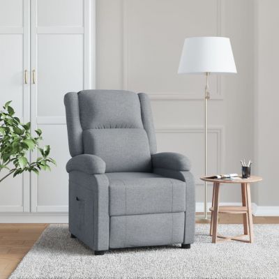 Gossi fotoliu rabatabil, gri deschis, material textil