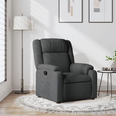 Gossi fotoliu rabatabil, gri inchis, material textil