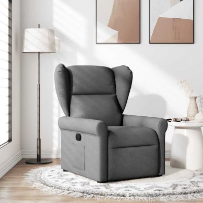 Gossi fotoliu rabatabil, gri inchis, material textil