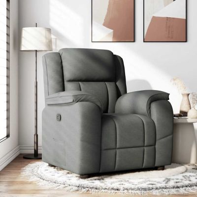 Gossi fotoliu rabatabil, gri inchis, material textil