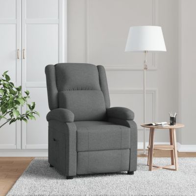 Gossi fotoliu rabatabil, gri inchis, material textil