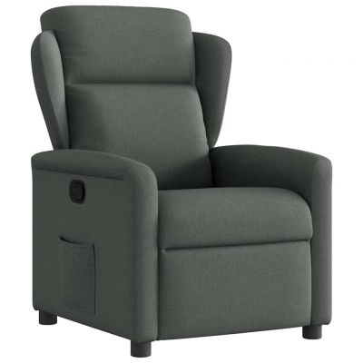 Gossi fotoliu rabatabil, gri inchis, material textil