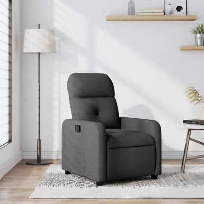 Gossi fotoliu rabatabil, gri inchis, material textil