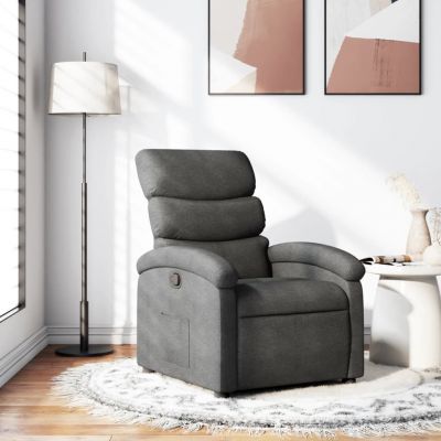 Gossi fotoliu rabatabil, gri inchis, material textil