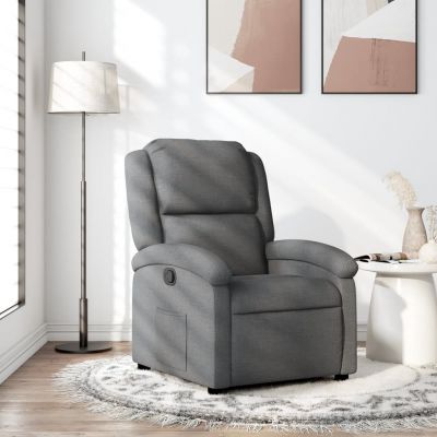Gossi fotoliu rabatabil, gri inchis, material textil