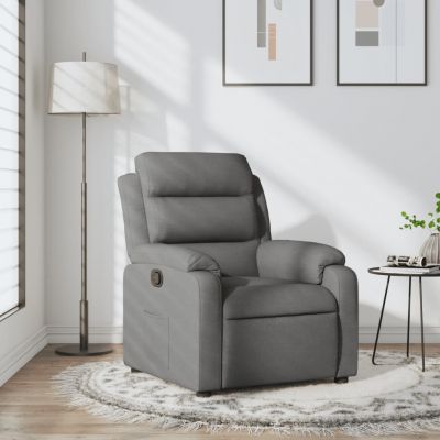 Gossi fotoliu rabatabil, gri inchis, material textil