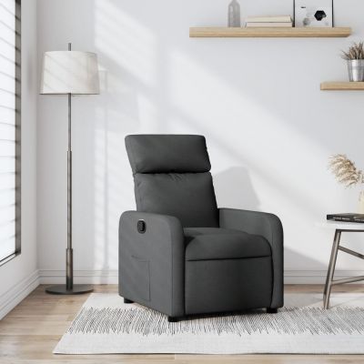 Gossi fotoliu rabatabil, gri inchis, material textil